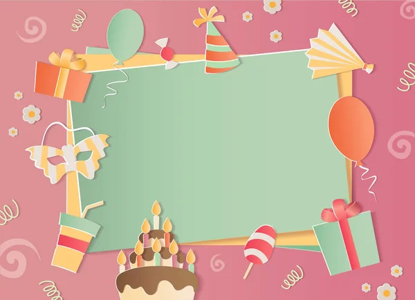 快乐的生日相框 — 图库矢量图片