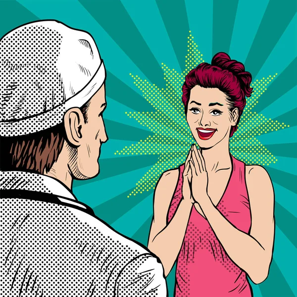 Resepsiyondaki kadın hasta ile doktor. 