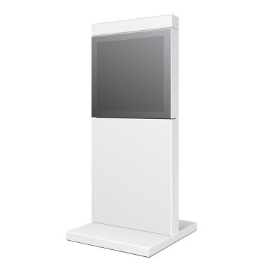 Outdoor City Işık Kutusu Reklam Standı Banner Shield Ekran, Reklam. Beyaz Arka Plan Üzerine İzole İllüstrasyon. Vektör Eps10