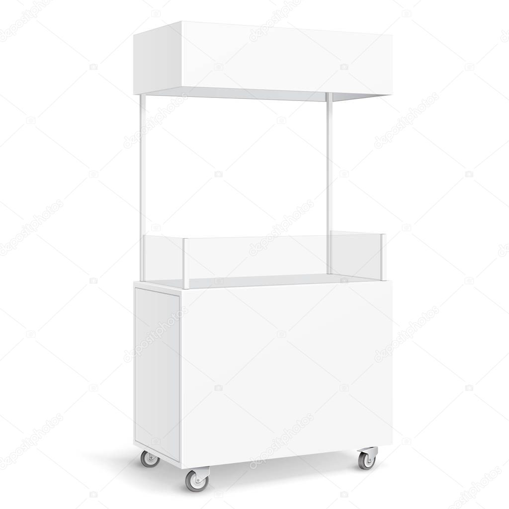 Download Food stand mockup | Pos blanco Poi en blanco vacío venta Stand puesto móvil pantalla con ...