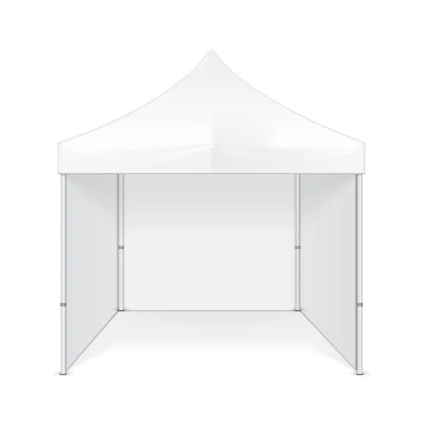 Werbewerbung Outdoor-Event-Messe Pop-up-Zelt mobiles Werbezelt. Attrappe, Vorlage. Illustration isoliert auf weißem Hintergrund. bereit für Ihr Design. — Stockvektor