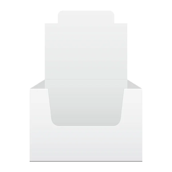 White Display Holder Box POS POI Cardboard Blank Empty, Front View
