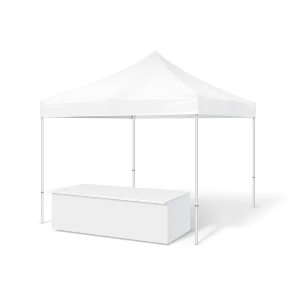 Promocionais evento ao ar livre Feira Pop-Up tenda Móvel Marquee. Prepara-te, Template. Ilustração Isolado em fundo branco. Pronto para o seu design. Publicidade de produtos. Vetor EPS10 —  Vetores de Stock