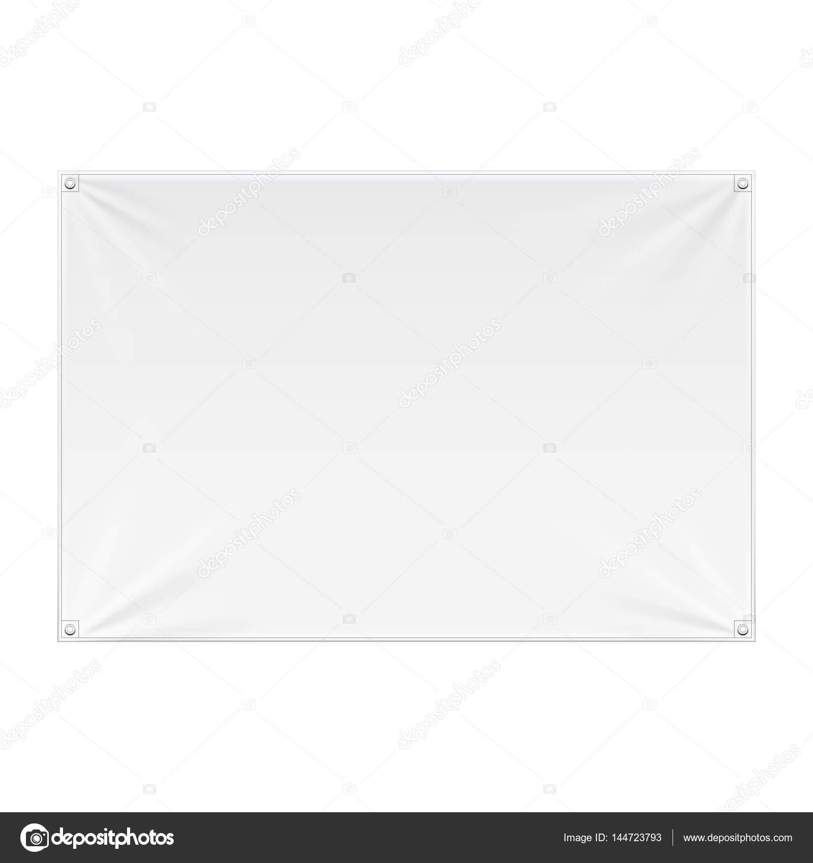 Wall Streamer Vinyl Flex Banner, Fabric, Nylon With Folds. Corners Ropes.  Shield. Mock Up, Template. Illustration Isolated On White Background. Ready  For Your Design. Product Advertising. Vector EPS10 Stock Vector Image by ©