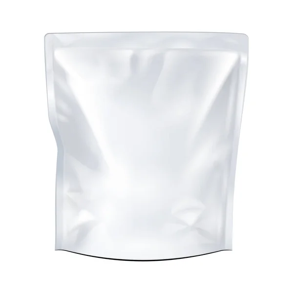 Порожня їжа Гнучка сумка для закуски Sachet Bag. Знімайся, шаблон. Ілюстрація ізольована на білому тлі. Готовий до вашого дизайну. Упаковка продуктів. Вектор EPS10 — стоковий вектор