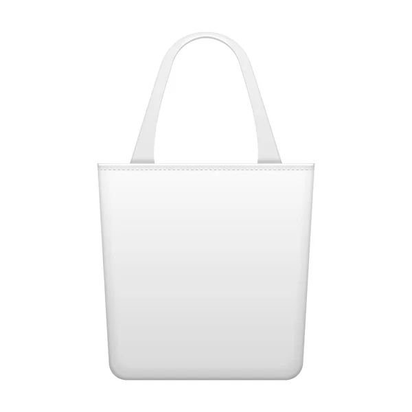 Kadın çantası kumaş veya plastik Eco el çantası. Paket beyaz gri tonlamalı. İllüstrasyon izole beyaz arka plan üzerinde. Şablon hazır tasarımınız için alay. Vektör Eps10 — Stok Vektör