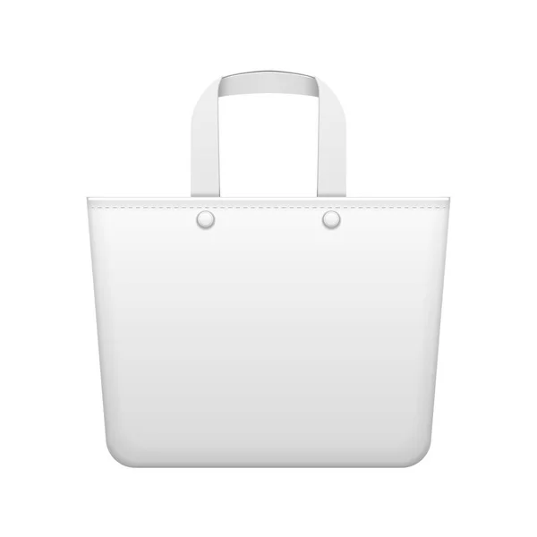 トートバッグ布やプラスチックのエコ ハンドバッグ。白いグレースケールをパッケージ化します。白い背景で隔離の図。あなたのデザインのテンプレートの準備ができてのモックを作成します。ベクトル Eps10 — ストックベクタ