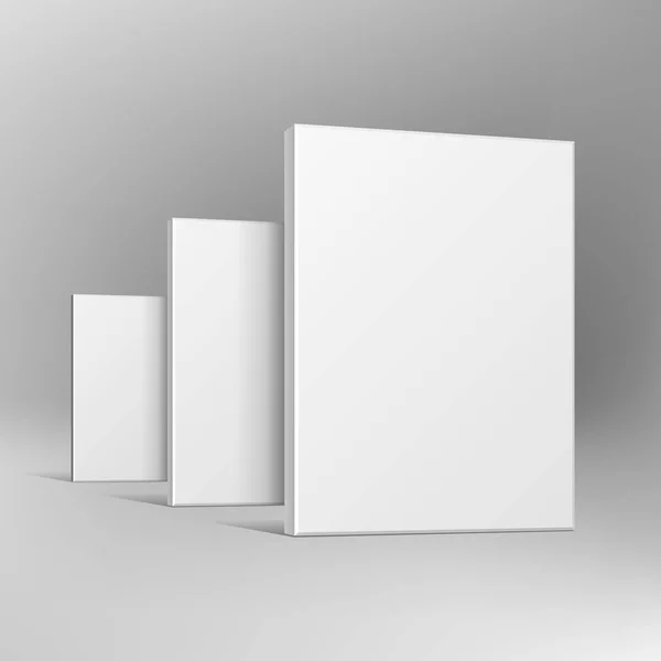 空白软件纸板或塑料包装盒组为您的产品。模拟, 模板。灰色背景上的插图。广告.矢量 Eps10 — 图库矢量图片#
