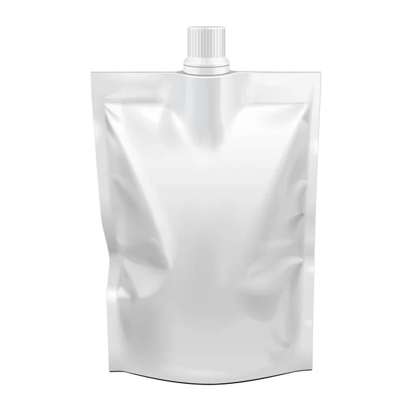 Κενό τρόφιμα σηκωθούν ευέλικτη μάρσιπο φακελάκι τσάντα με καπάκι στόμιο. Mock Up, πρότυπο. Εικονογράφηση που απομονώνονται σε λευκό φόντο. Έτοιμο για το σχέδιό σας. Συσκευασία του προϊόντος. Διάνυσμα Eps10 — Διανυσματικό Αρχείο