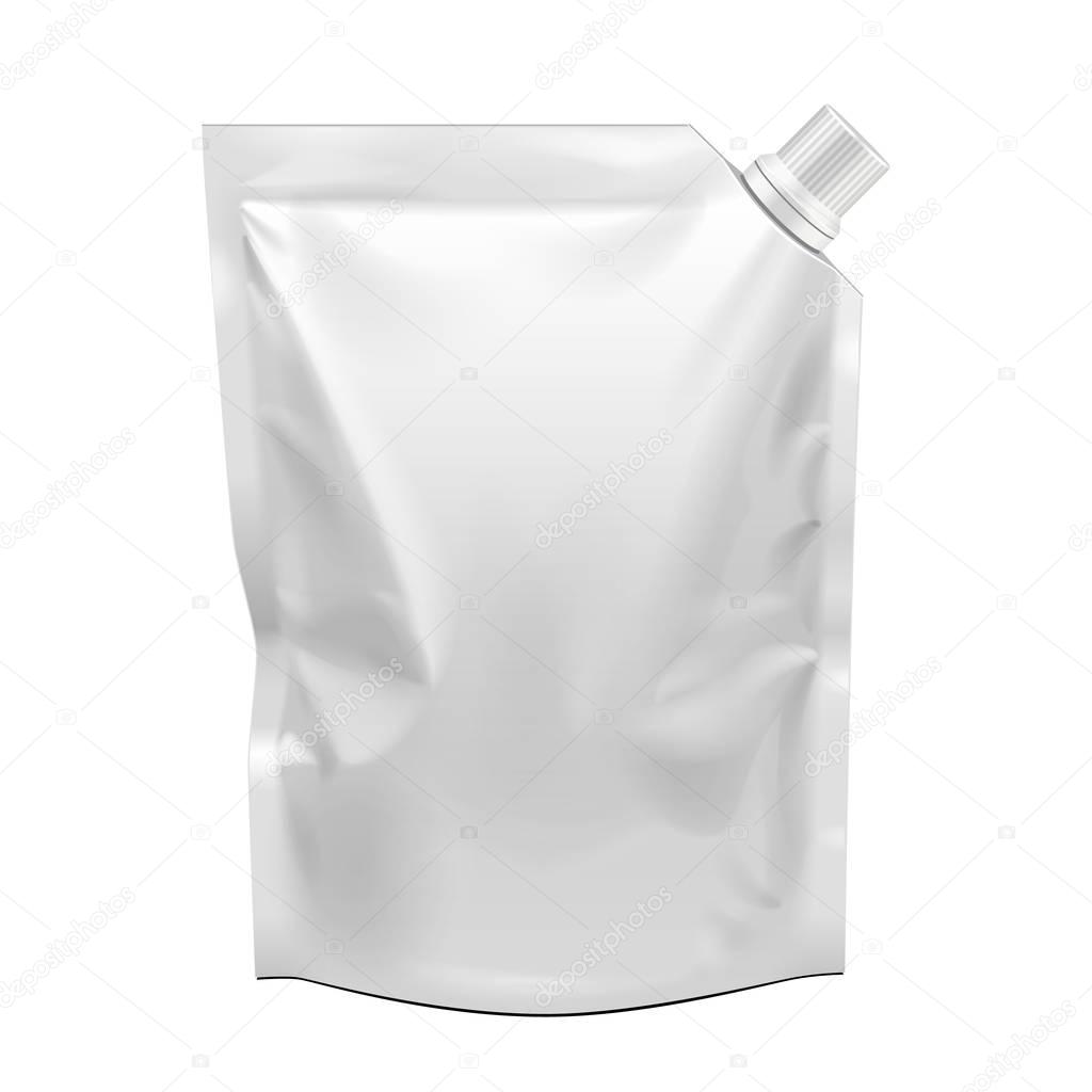 Download Blank Food Flexible Blank Stand Up Pouch Bag With Corner Spout Lid. Mock Up, Template ...