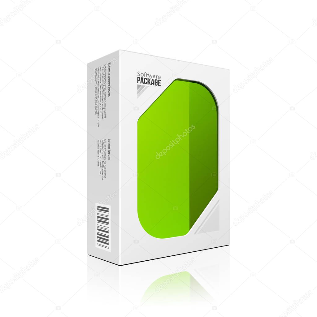 Download Modern Software Product Package Box With Green Window For Dvd Or Cd Disk Mockup 3d Illustration On White Background Isolated Ready For Your Design Packing Vector Eps10 Premium Vector In Adobe PSD Mockup Templates