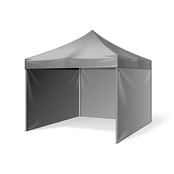 Promóciós szabadtéri rendezvény kereskedelmi Show előugró sátor mobil sátor. Mock Up, sablon. Illusztráció elszigetelt fehér Background. Készen áll a Design. Reklámozása. Vektoros Eps10 — Stock Vector