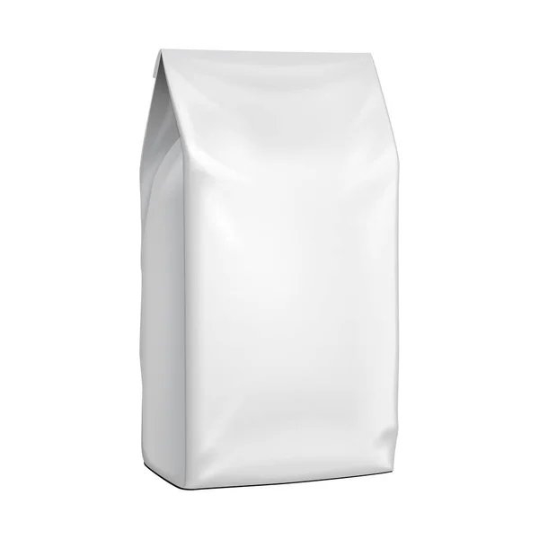 Saco de saqueta de lanche de bolsa de pé em branco. Prepara-te, Template. Ilustração Isolado em fundo branco. Pronto para o seu design. Embalagem do produto. Vetor EPS10 — Vetor de Stock