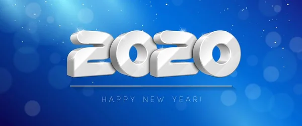 2020 Bonne année Fond, carte, bannière, prospectus ou épouser des invitations thématiques de Noël. White Digits On Blue Blackground. Prêt pour votre design. EPS vectoriel 10 — Image vectorielle