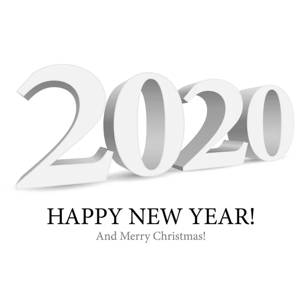 2020 Bonne année Fond, carte, bannière, prospectus ou épouser des invitations thématiques de Noël. Chiffres gris isolés sur Blackground blanc. Prêt pour votre design. EPS vectoriel 10 — Image vectorielle