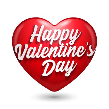 Sevgililer Günü Banner 3D Kalp Geçmişi. Kırmızı, beyaz, pembe. Kartpostal, Aşk Mesajı veya Tebrik Kartı. Şablon. Beyaz Arkaplan İllüstrasyonu izole edildi. Tasarımına hazırım. Vektör Eps10