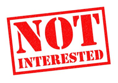 NOT INTERESTED Rubber Stamp clipart