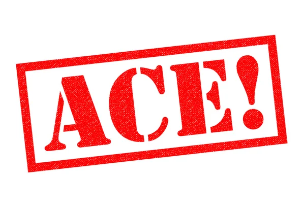 ACE! Резиновая марка — стоковое фото