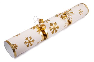 Beyaz bir arka plan üzerinde Noel fişeği