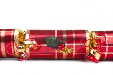 Beyaz bir arka plan üzerinde Noel fişeği