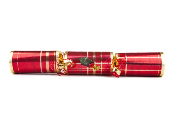 Christmas Cracker over a white background — Stock Photo, Image
