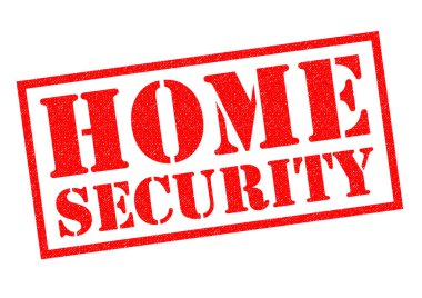 HOME SECURITY Rubber Stamp clipart