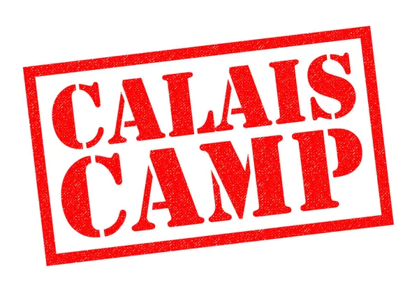 Calais kamp Rubber stempel — Stockfoto