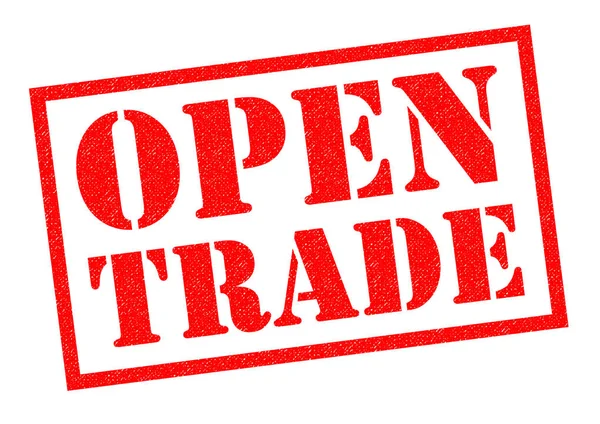 Open kereskedelem gumibélyegző — Stock Fotó