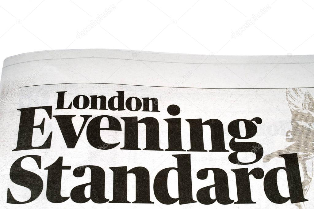 LONDON, UK - OCTOBER 21ST 2016: A close-up of the title of the London Evening Standard free daily newspaper, on 21st October 2016.