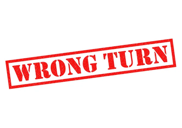 WRONG TURN Rubber Stamp — Stock Photo, Image