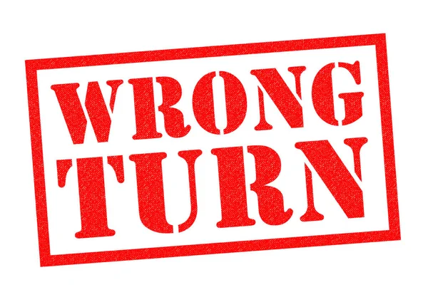 Wrong Turn gummistämpel — Stockfoto