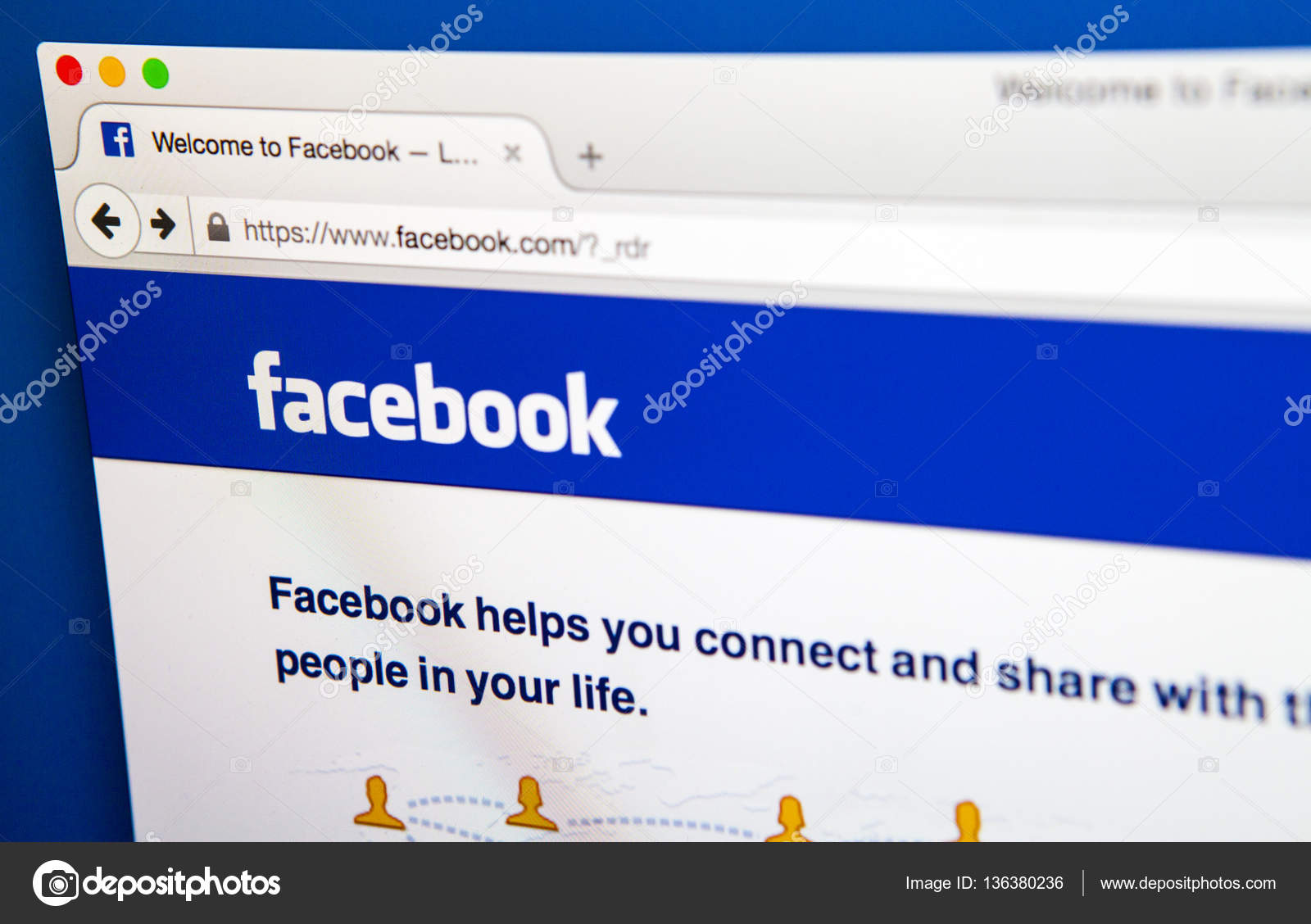 Facebook Login Home Page Screen Editorial Stock Photo