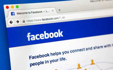 Facebook ana bilgisayar ekranında