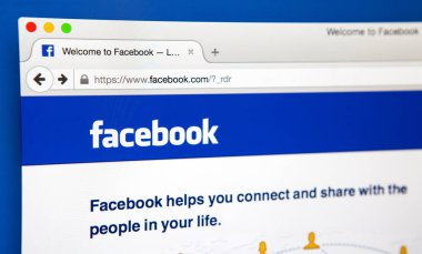Facebook ana bilgisayar ekranında