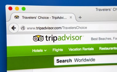 TripAdvisor ana bilgisayar ekranında