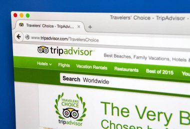 TripAdvisor ana bilgisayar ekranında