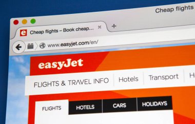EasyJet Web sitesi ana sayfa