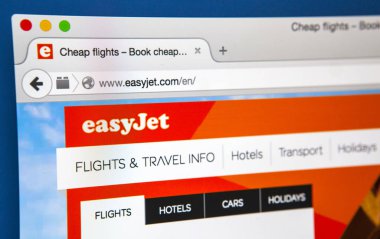 EasyJet Web sitesi ana sayfa