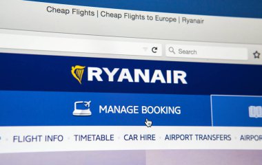 Ryanair Web sitesi ana sayfa