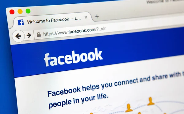 Facebook Homepage on a Computer Screen — Stock Photo, Image