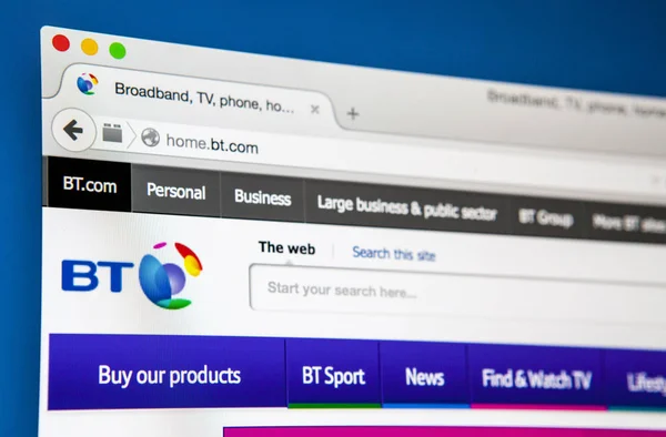 Homepage of the BT Website — Stock Photo, Image