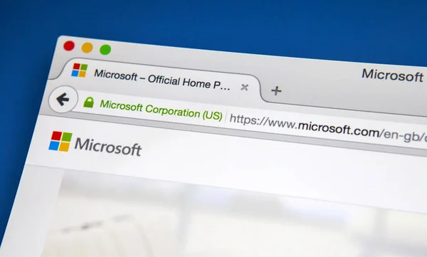 Homepage van de Website van Microsoft — Stockfoto