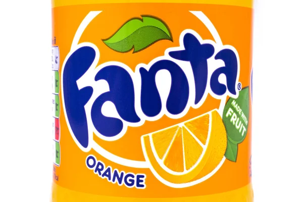 Rótulo laranja Fanta — Fotografia de Stock