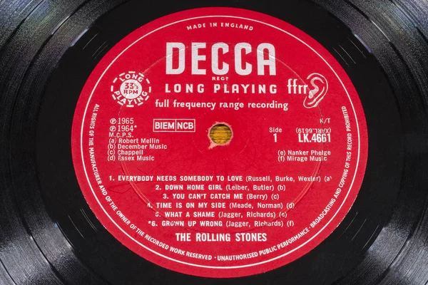 Rolling Stones Vinil LP Record — Fotografia de Stock