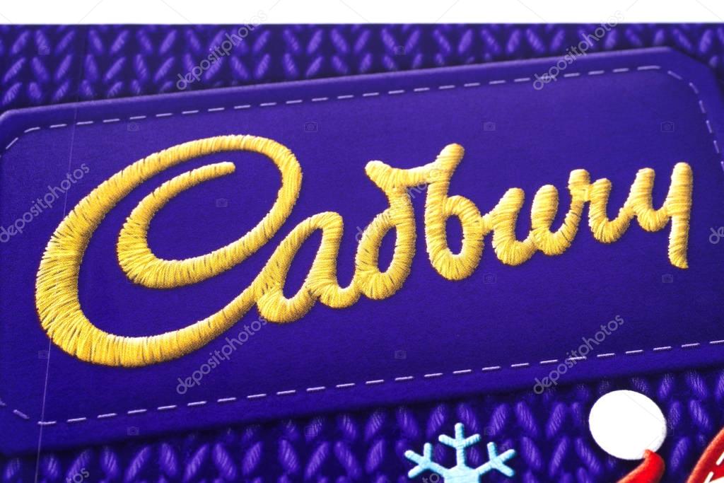 LONDON, UK - JANUARY 4TH 2017: A close-up shot of the Cadbury logo on one of their confectionery products, on 4th January 2017.