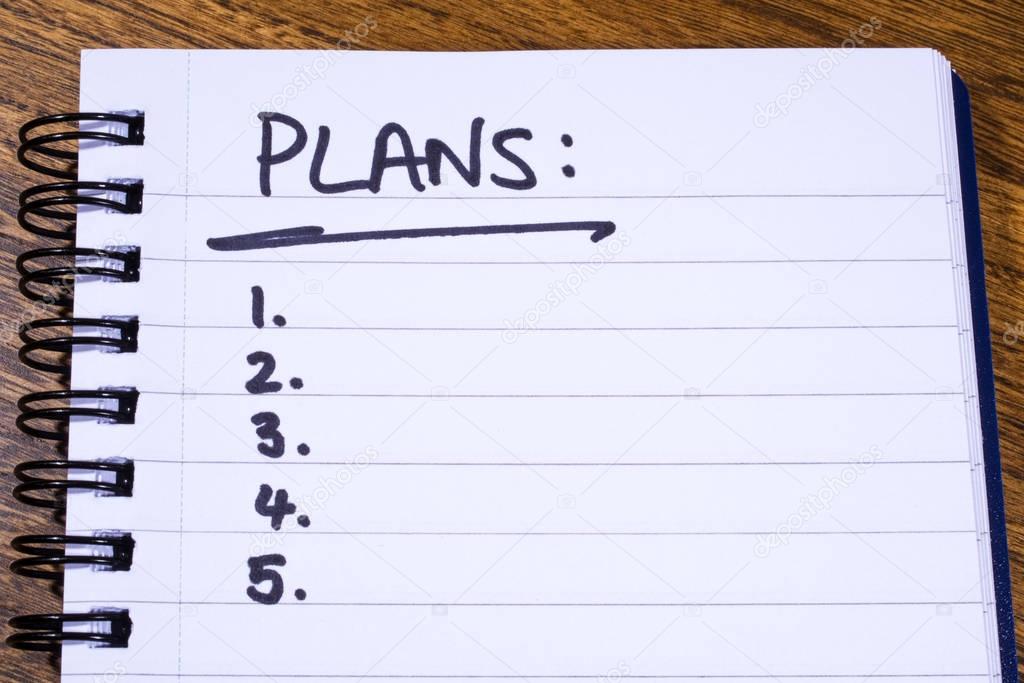 Blank Plans Checklist