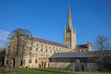 Norwich Cathedral in the historic city of Norwich clipart