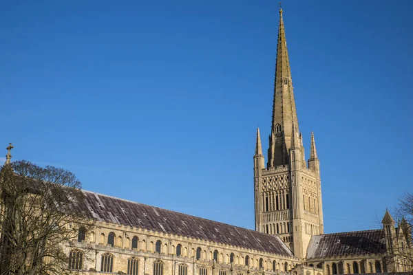 Cathédrale de Norwich dans la ville historique de Norwich — Photo