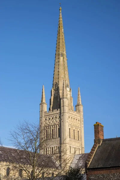 Cathédrale de Norwich dans la ville historique de Norwich — Photo