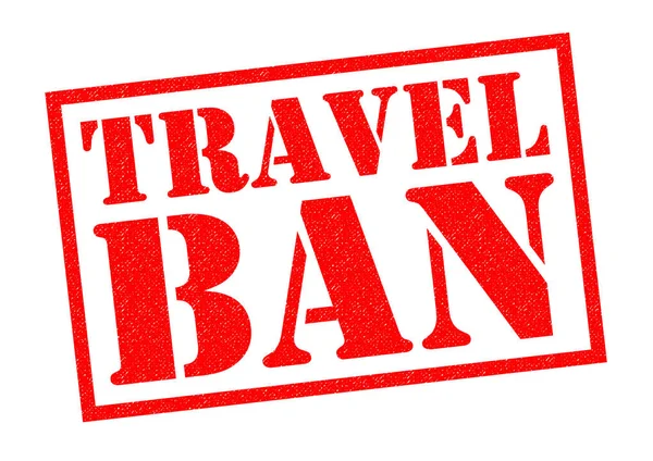 Ταξίδια απαγόρευση καουτσούκ σφραγίδα — Φωτογραφία Αρχείου